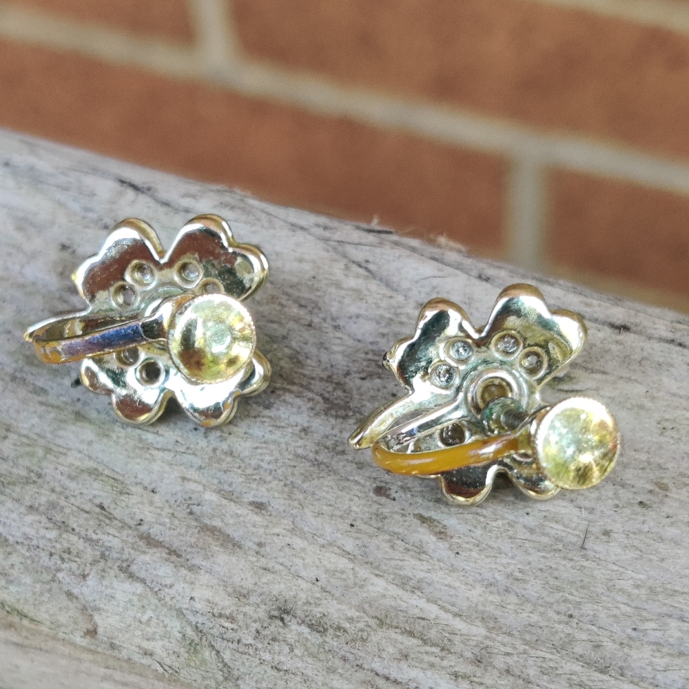 🍀 Vintage Pearl And Diamond Four Leaf Clover - Picture 4 of 8